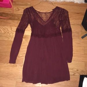 Maroon flowy dress